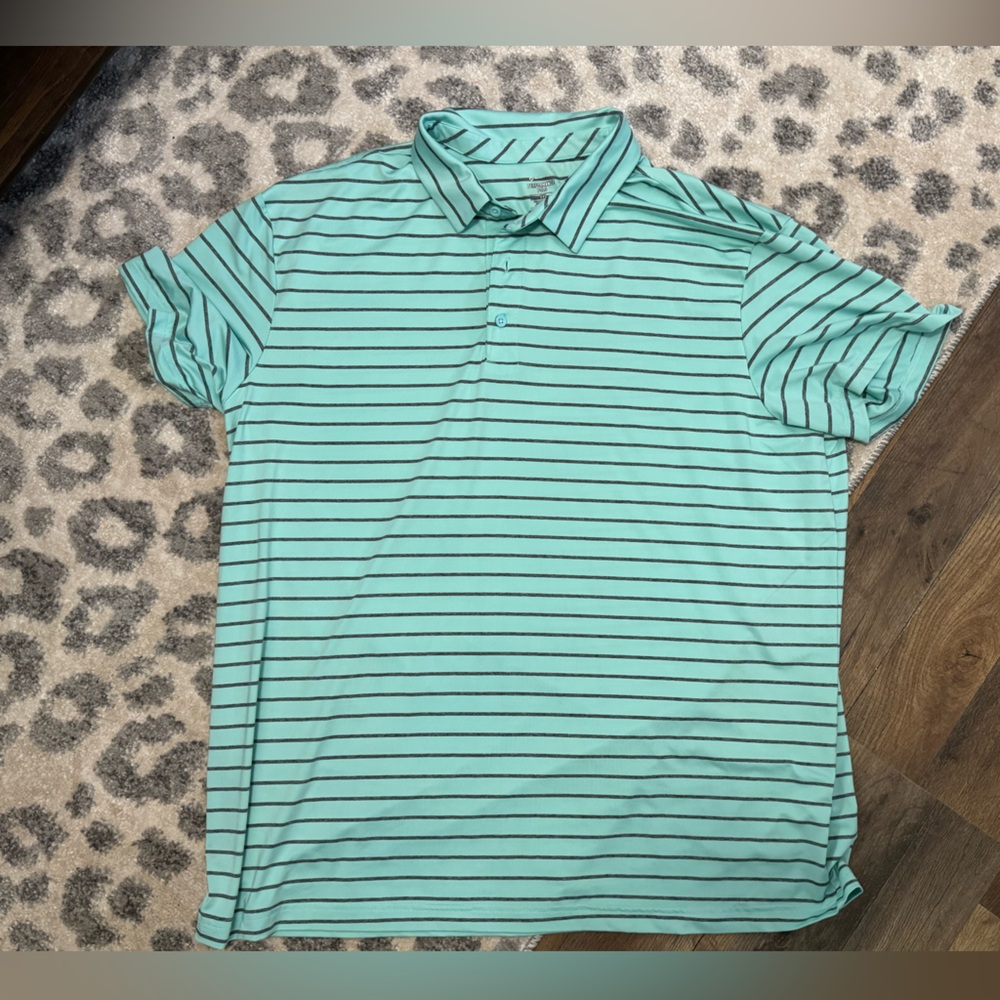 Mint Striped Polo Shirt